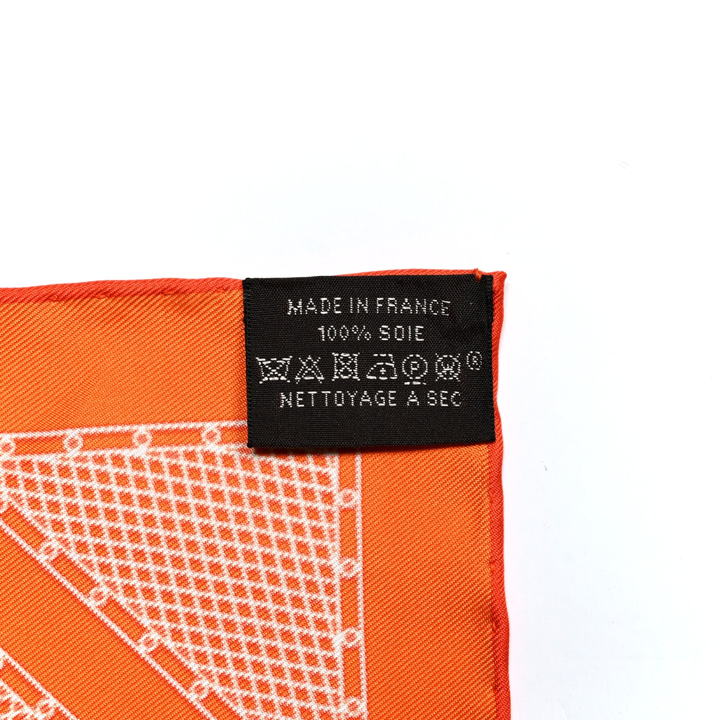 Silk Gavroche Sellier Pocket Square Scarf Orange White