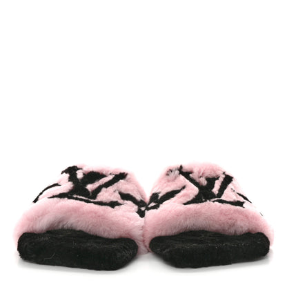 Louis Vuitton Fur Mink Fay Flat Mules 41 Pink 2 of 8