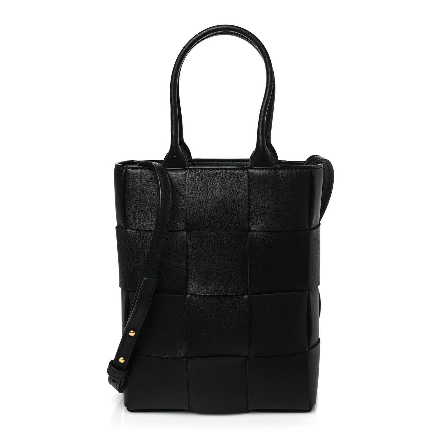 Lambskin Maxi Intrecciato North South Cassette Tote Black