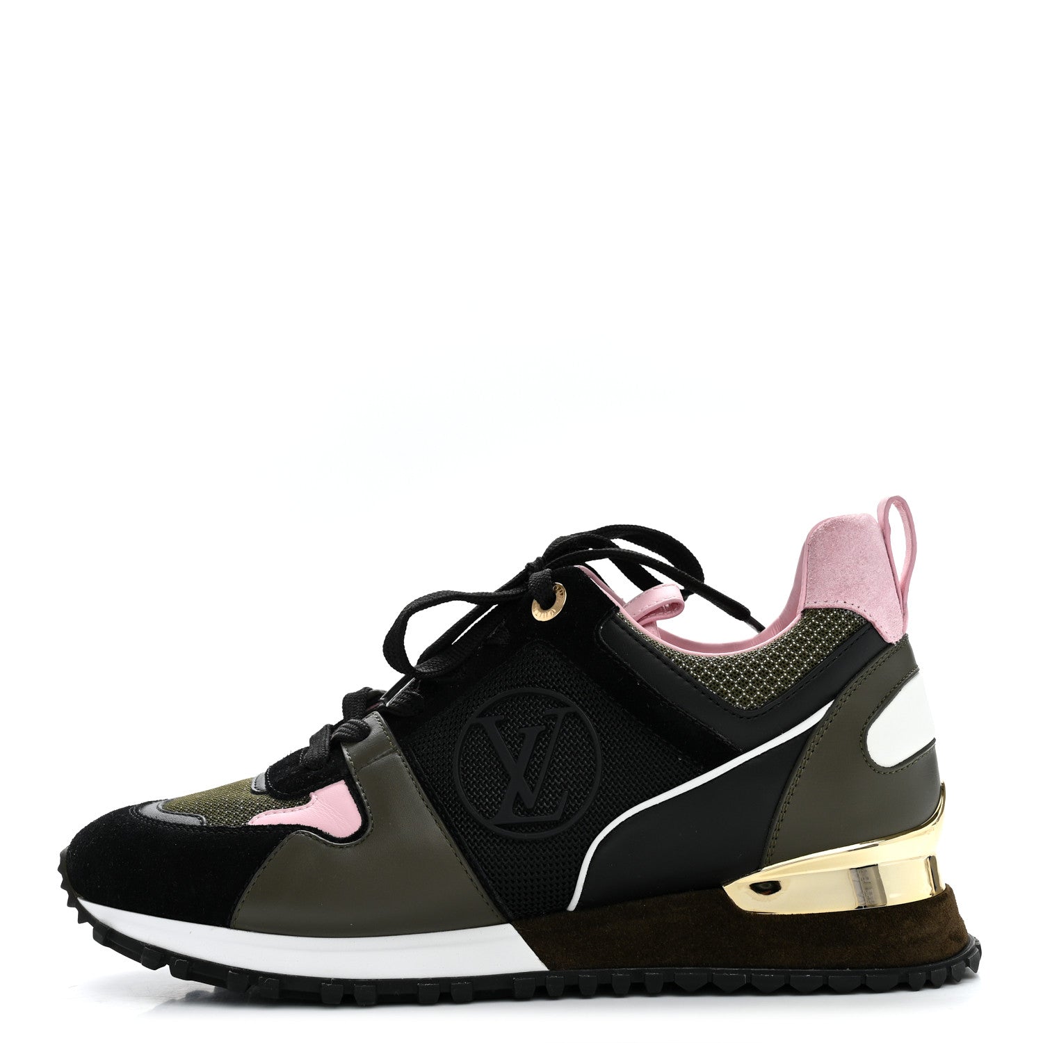 Louis Vuitton Suede Monogram Run Away Sneakers 37 Khaki Multicolor 1 of 8