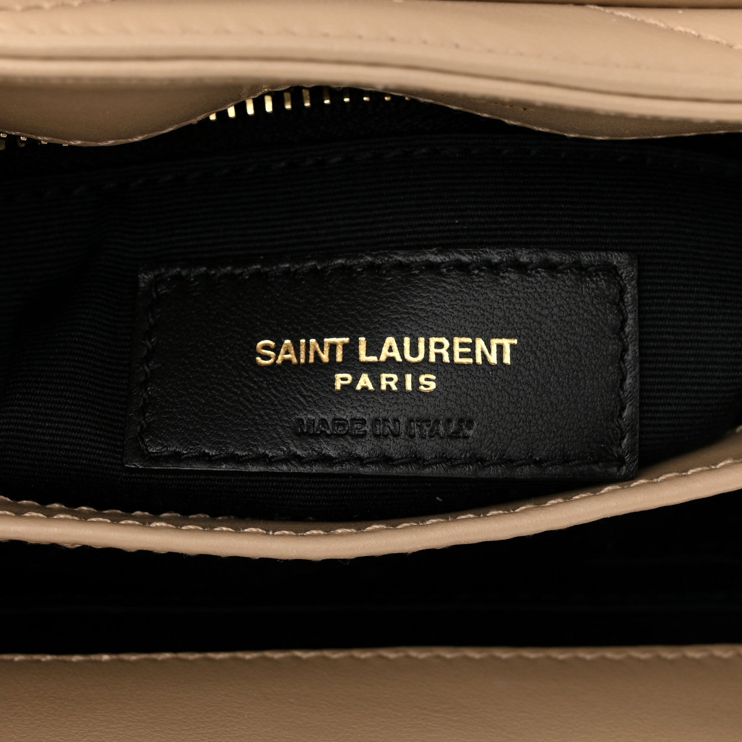 Saint Laurent Calfskin Y Quilted Monogram Toy Loulou Crossbody Bag Dark Beige 6 of 11