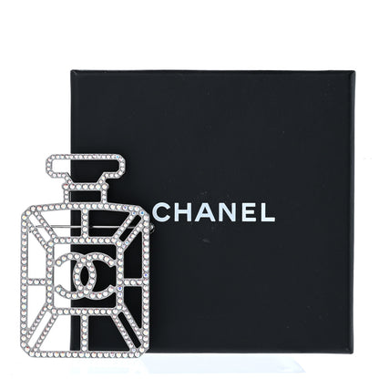 Chanel Ruthenium Crystal Perfume Bottle CC Brooch Iridescent Blue 5 of 5