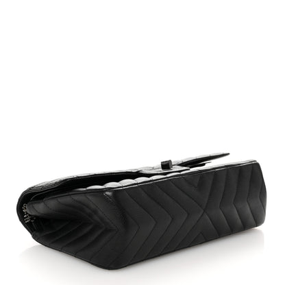 Chanel Sheepskin Chevron Quilted 2.55 Reissue 225 Double Flap So Black 4 of 10