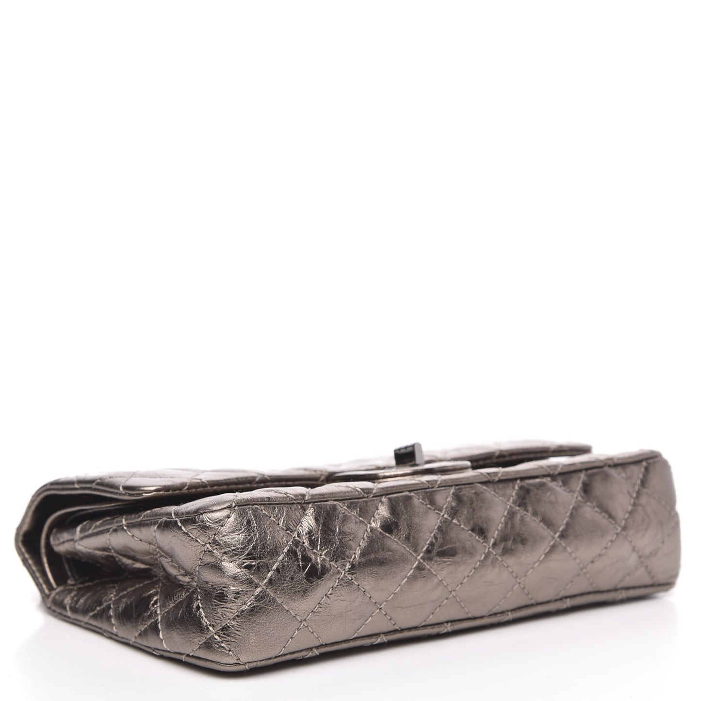 Metallic Aged Calfskin 2.55 Reissue 225 Flap Dark Silver