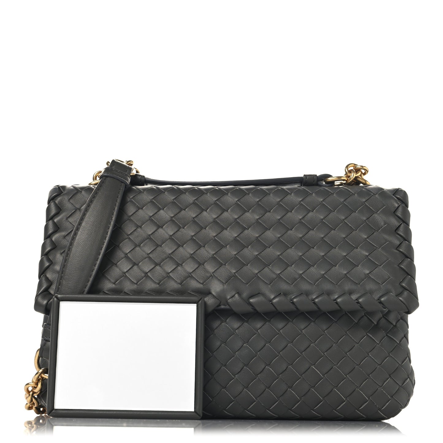 Nappa Intrecciato Small Olimpia Shoulder Bag Steel