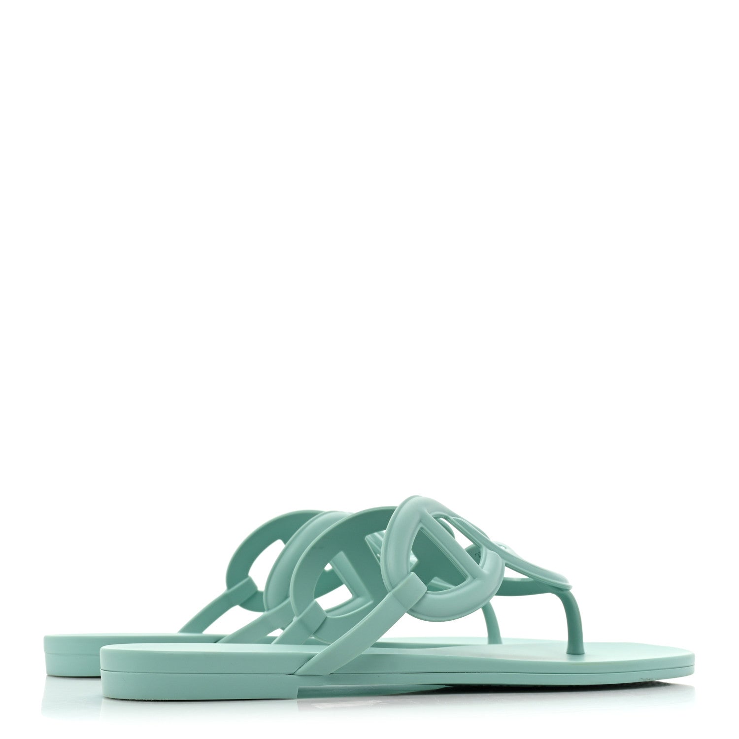 Hermes Rubber Womens Egerie Sandals 38 Vert Embrun 4 of 10