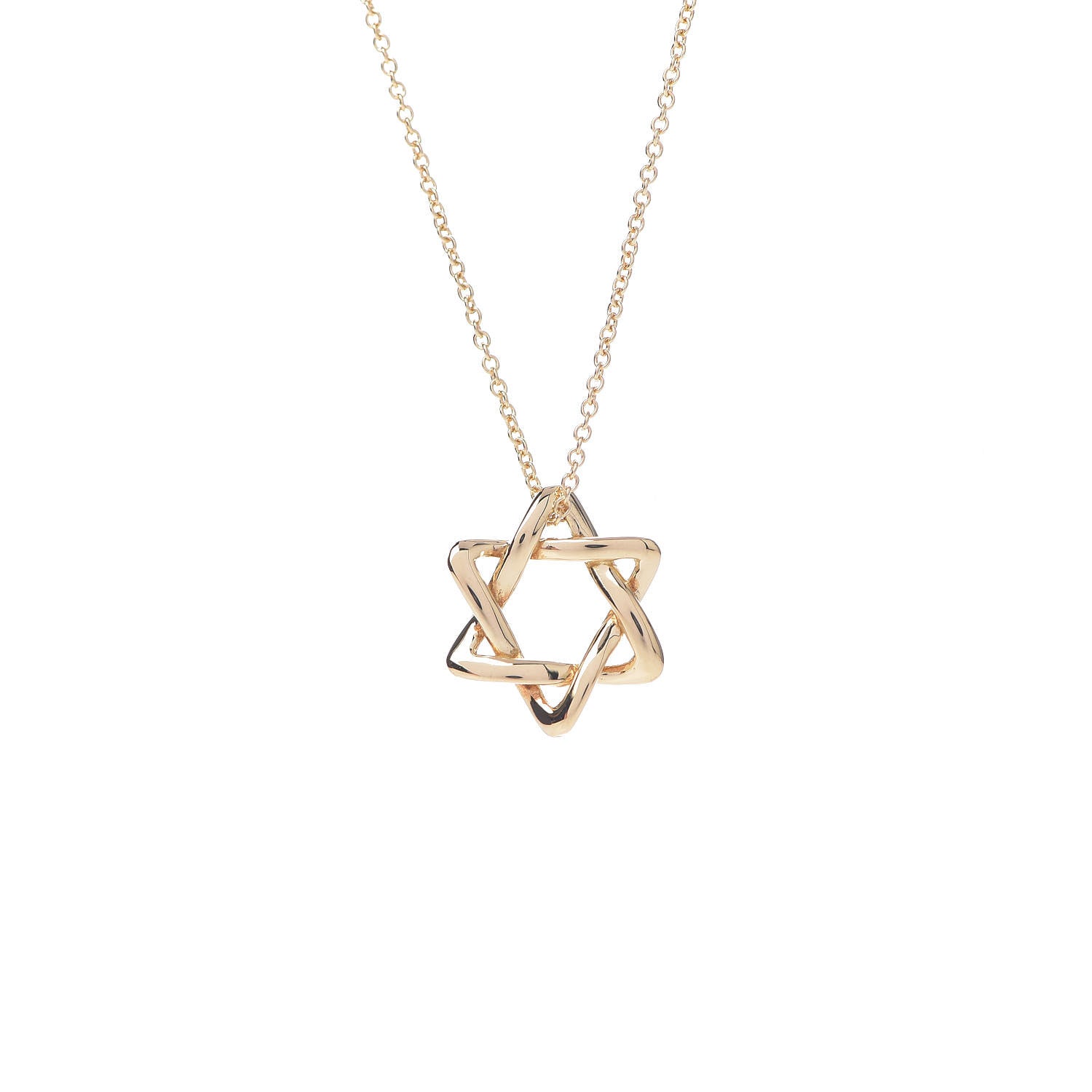Tiffany 18K Yellow Gold 12mm Elsa Peretti Star of David Pendant Necklace 4 of 8