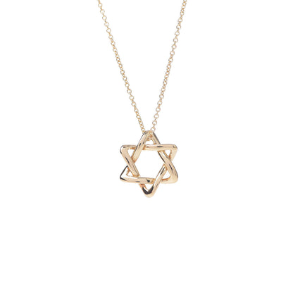 Tiffany 18K Yellow Gold 12mm Elsa Peretti Star of David Pendant Necklace 4 of 8