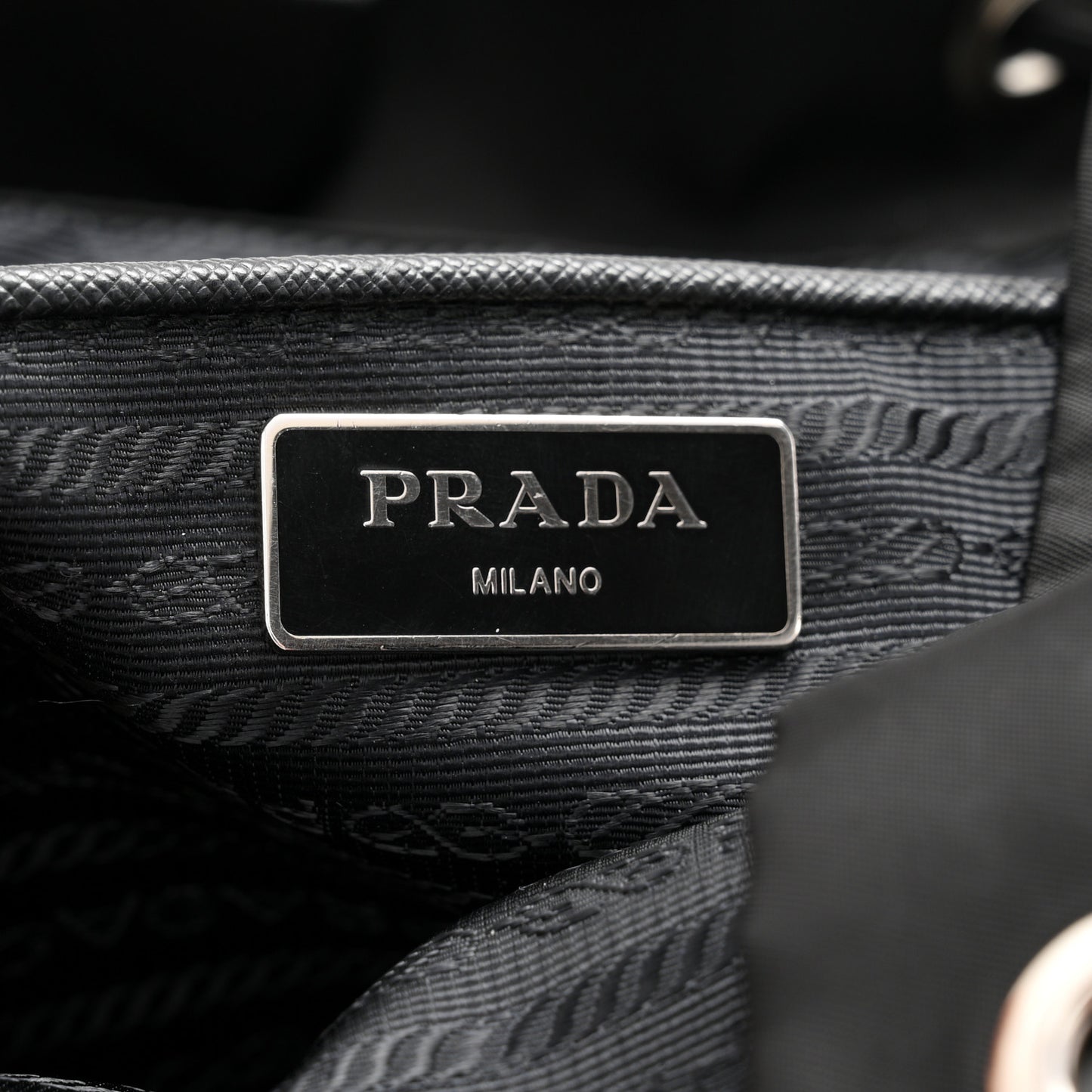 Re-Nylon Vela Saffiano Medium Backpack  Black