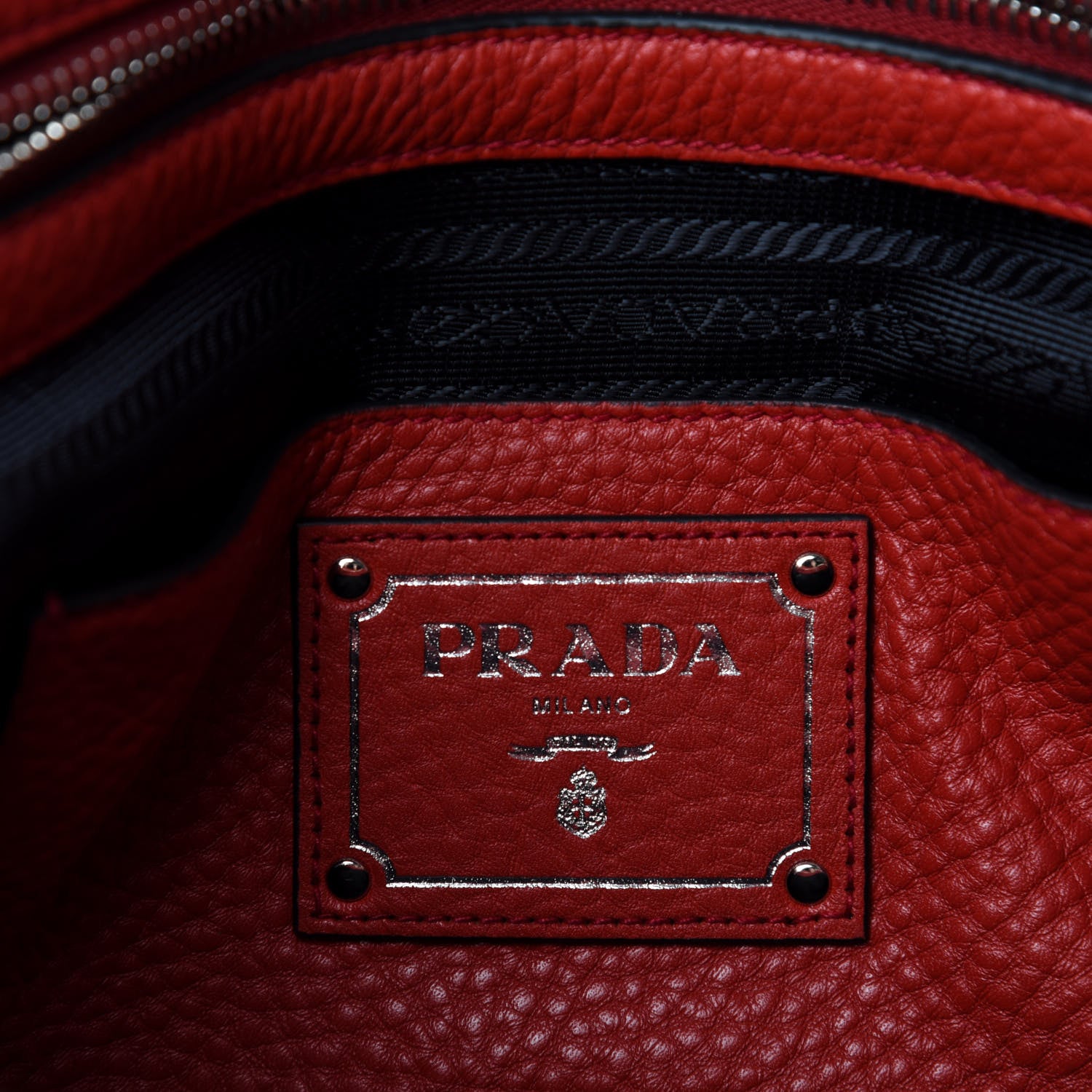Prada Vitello Daino Tote Rosso 8 of 10