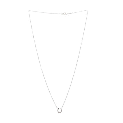 Tiffany 18K White Gold Diamond Mini Metro Horseshoe Pendant Necklace 3 of 6