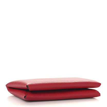 Hermes Epsom Calvi Card Case Rubis 3 of 7
