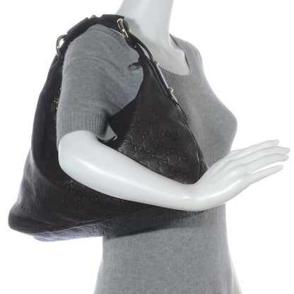 Gucci Guccissima Medium Horsebit Chain Hobo Brown 2 of 7