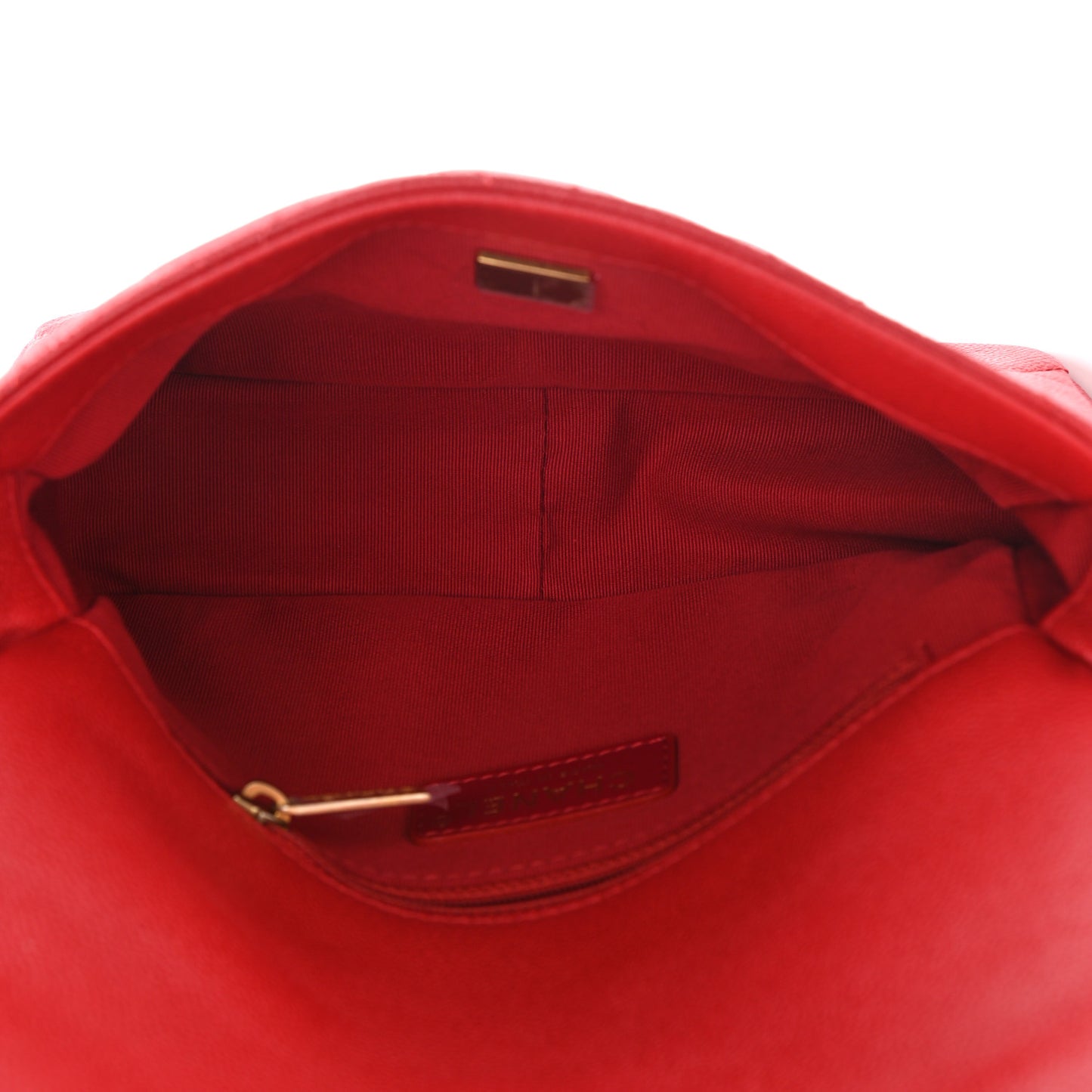 Shiny Caviar Quilted Small Chain Melody Flap Red