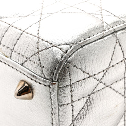 Christian Dior Metallic Grained Calfskin Cannage Small Lucky Badges My Lady Dior Silver 15 of 16