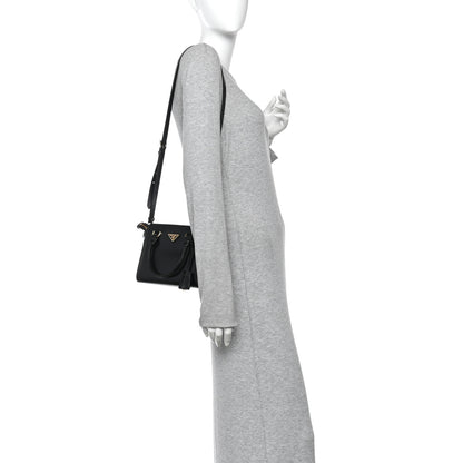 Prada Spazzolato Mini Zippered Tote Black 2 of 9