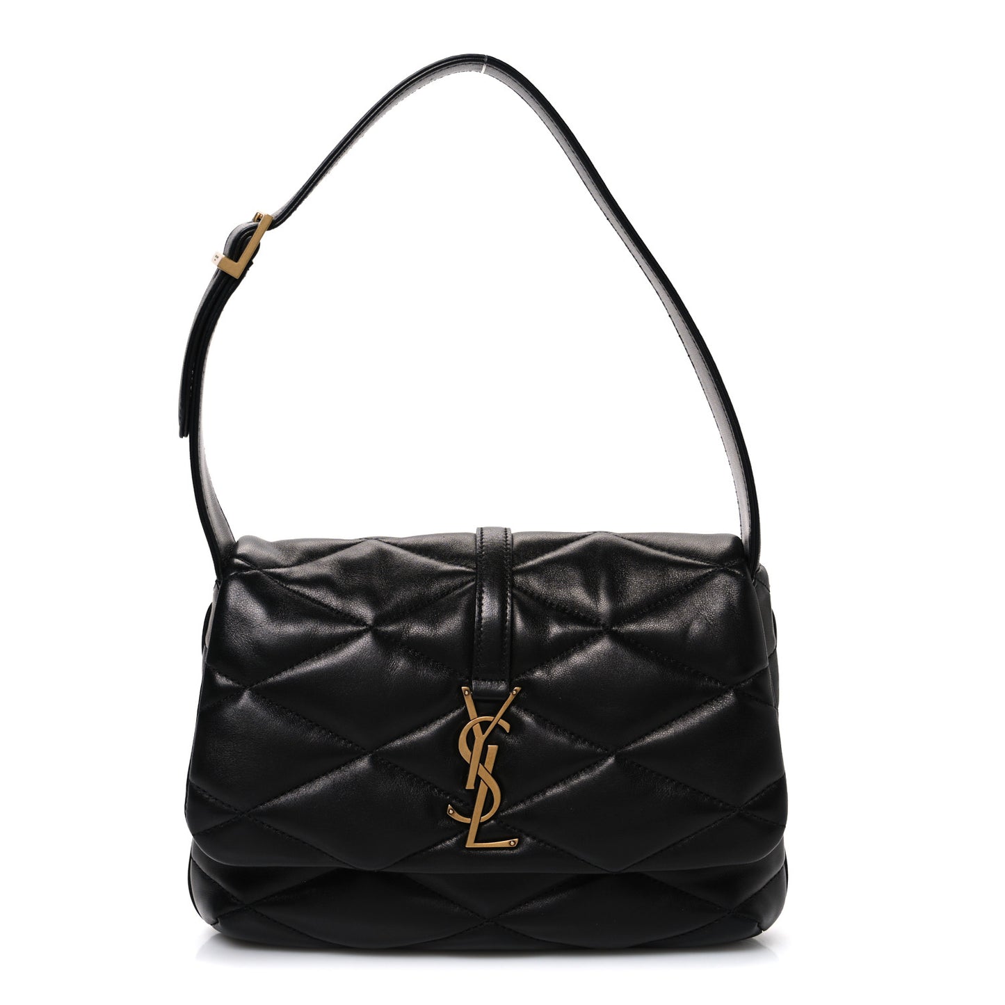 Lambskin Quilted Le 57 Diamond Shoulder Bag Black