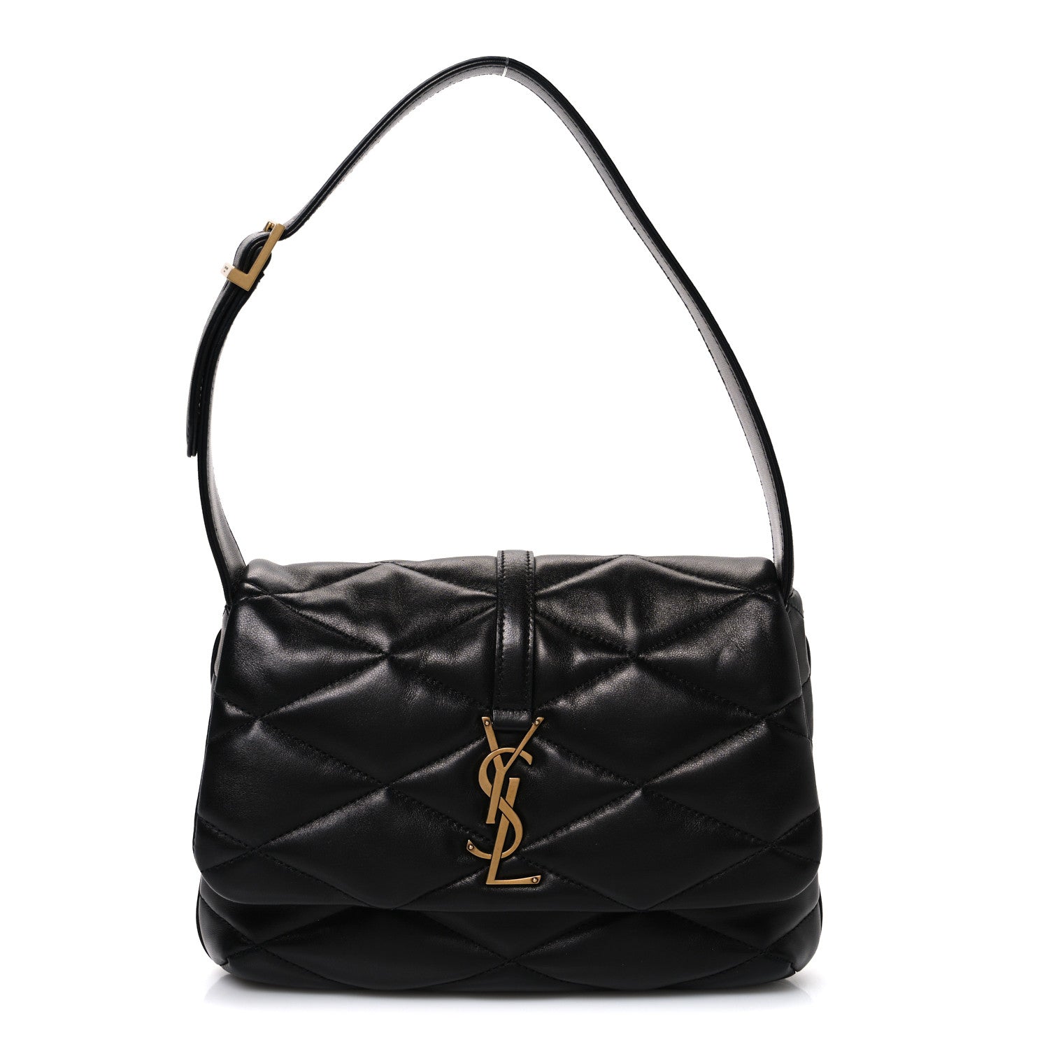 Saint Laurent Lambskin Quilted Le 57 Diamond Shoulder Bag Black 1 of 10