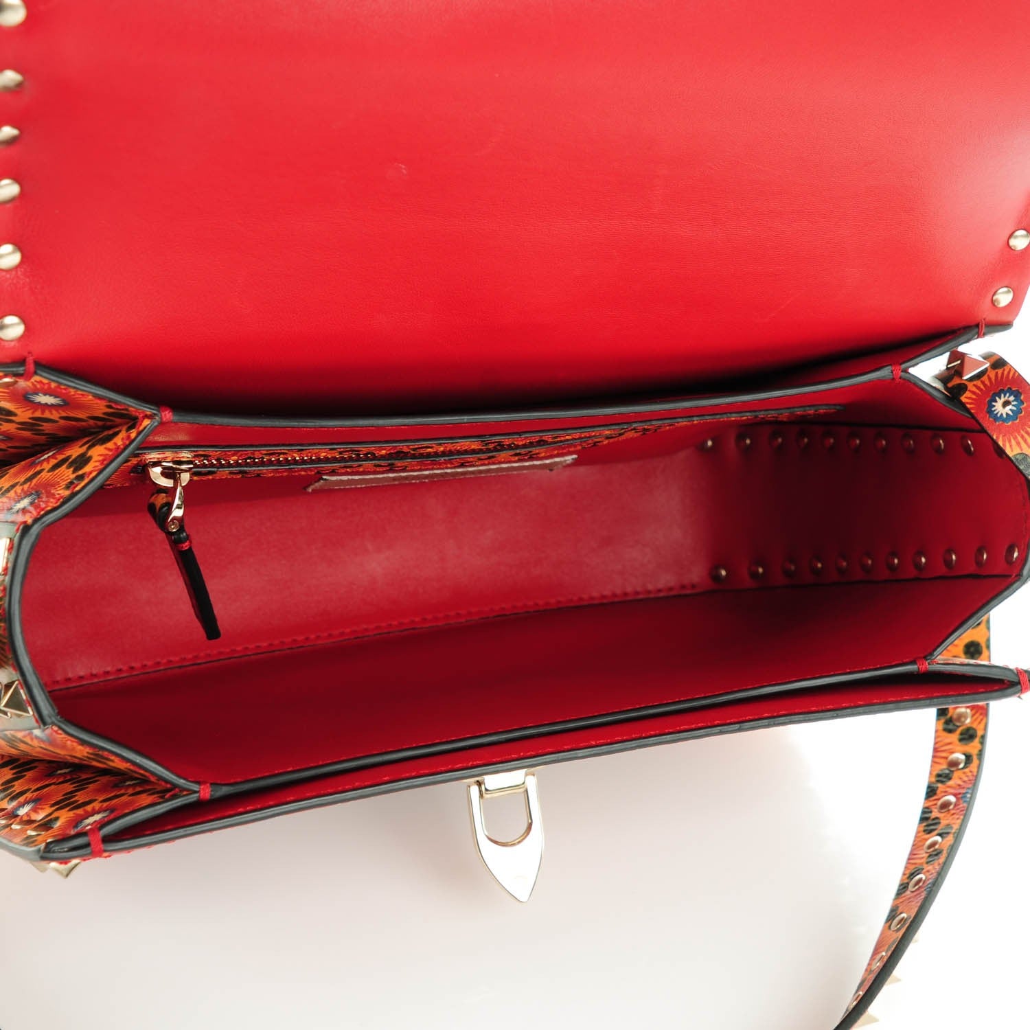 Valentino Garavani Vitello Enchanted Wonderland Medium Rockstud Flap Saddle Bag Rosso Valentino 6 of 8
