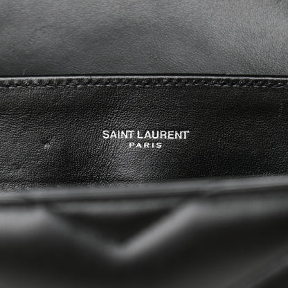 Saint Laurent Calfskin Y Quilted Monogram Small Loulou Chain Satchel Black 6 of 10
