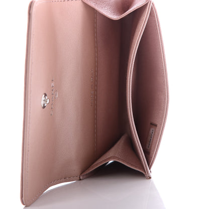 Chanel Goatskin Camellia Embossed Card Holder Wallet Light Pink 5 of 9