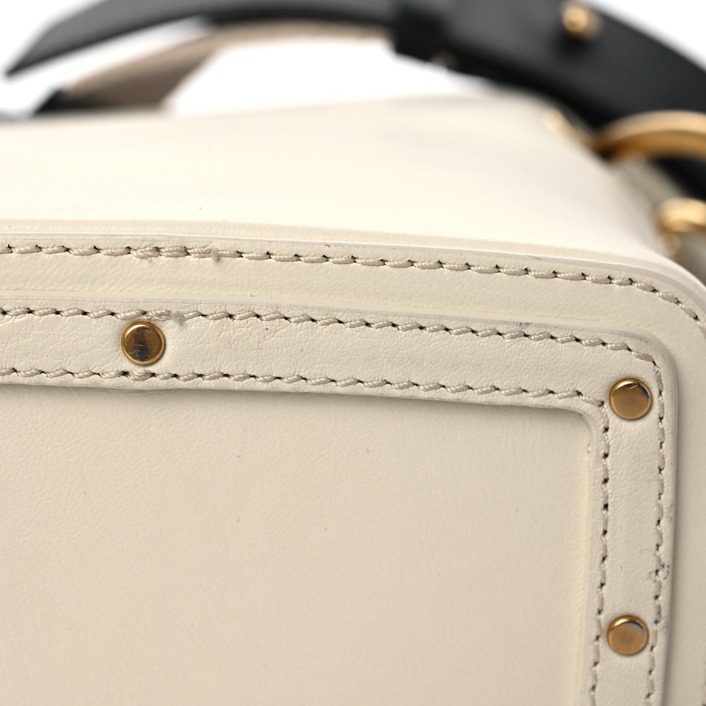 Smooth Calfskin Mini Roy Bucket Bag Natural White