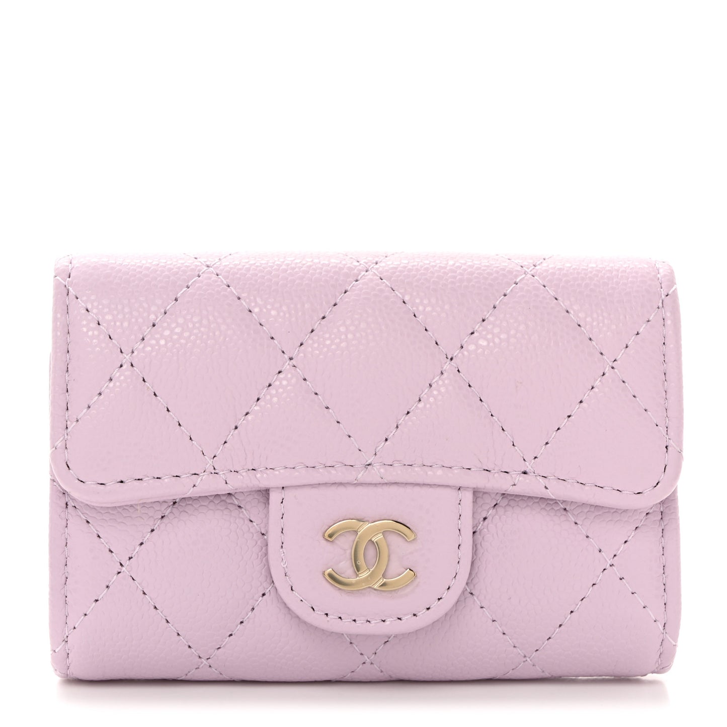 Caviar Quilted Classic 4 Key Holder Wallet Light Purple