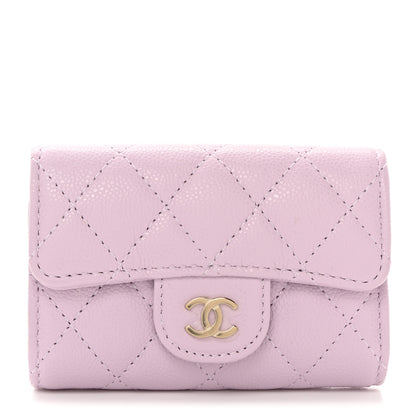 Chanel Caviar Quilted Classic 4 Key Holder Wallet Light Purple 1 of 9