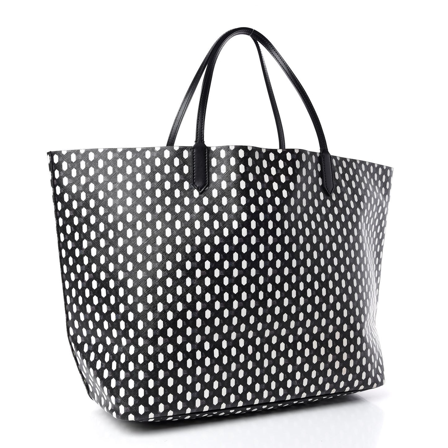 Coated Canvas Large Antigona Tote Black White