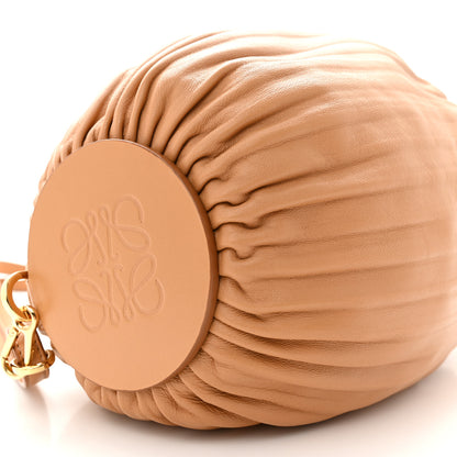 Loewe Lambskin Pleated Bracelet Pouch Shoulder Bag Warm Desert 8 of 10