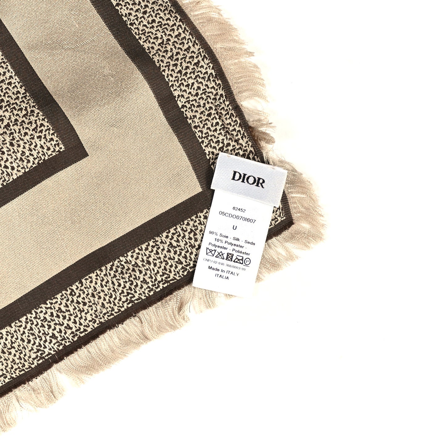 Silk Oblique Scarf Brown