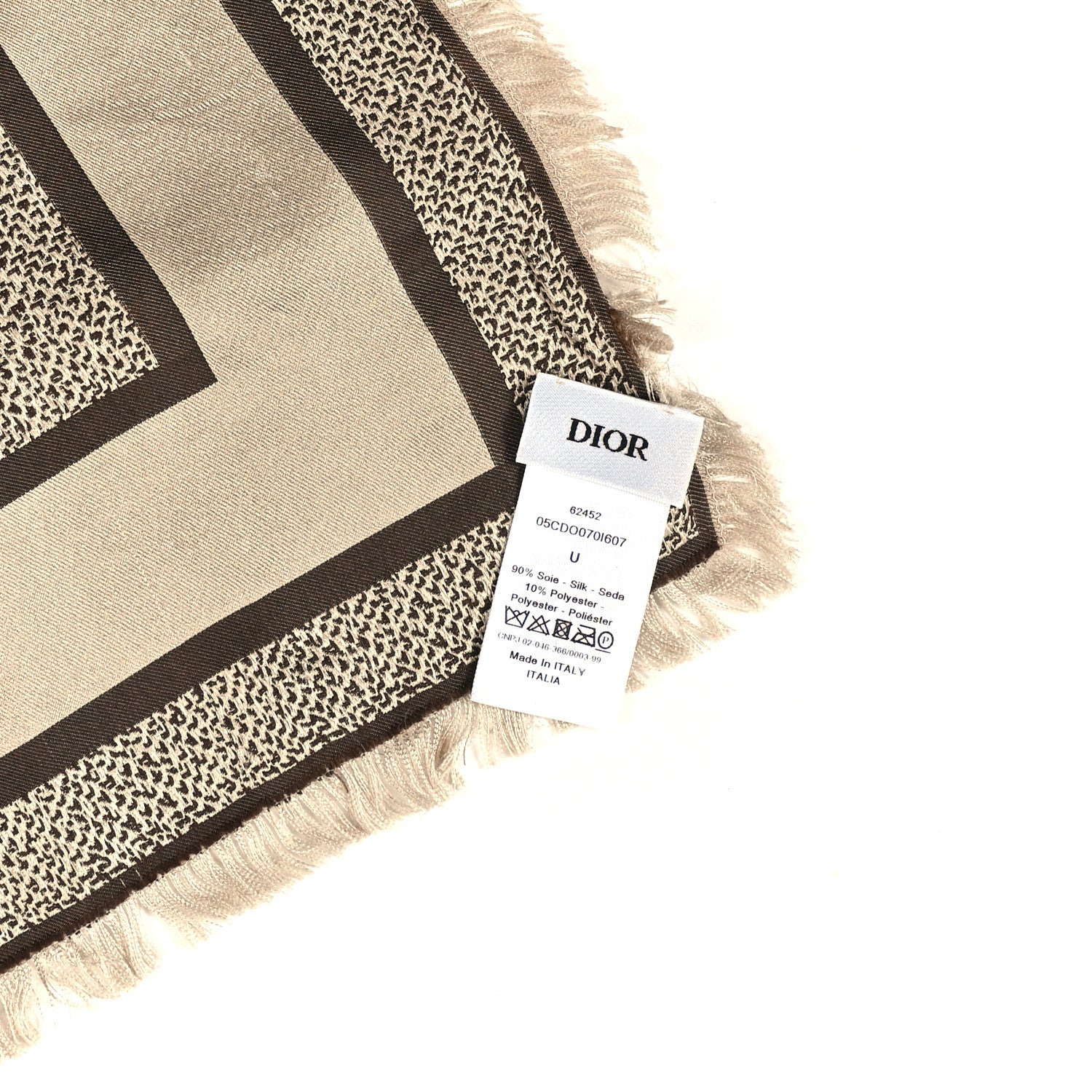 Christian Dior Silk Oblique Scarf Brown 3 of 3