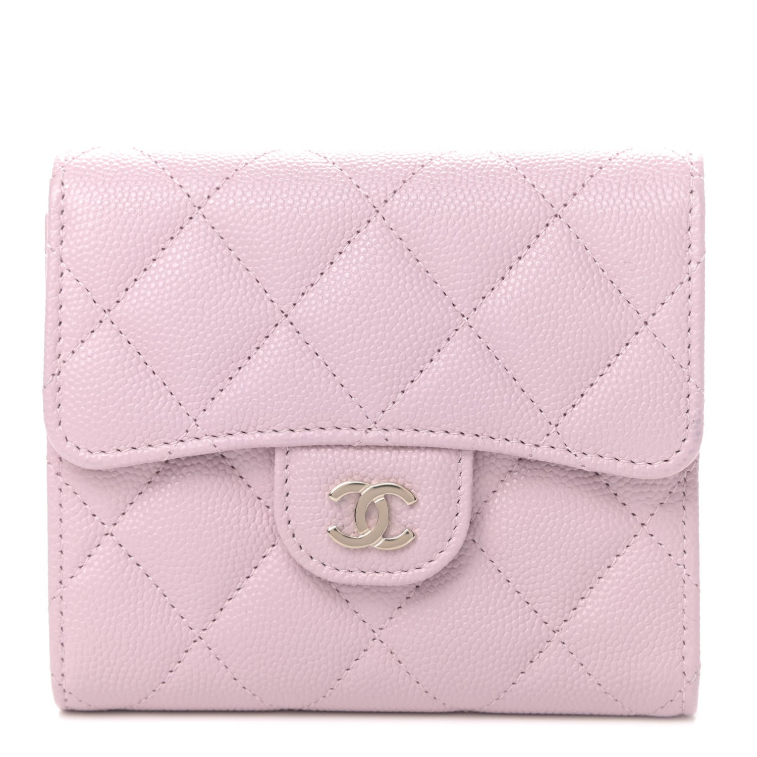 Chanel Caviar Quilted Compact Flap Wallet Light Pink 1 of 5