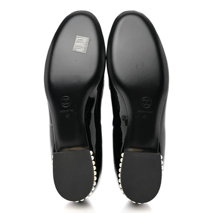 Chanel Patent Calfskin Pearl CC Loafers 41 Black 5 of 9