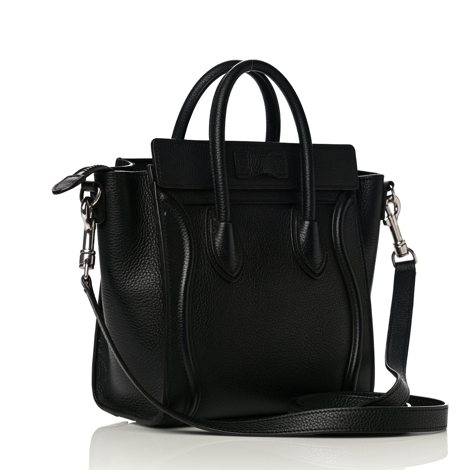 Celine Drummed Calfskin Nano Luggage Black 3 of 15
