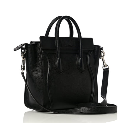 Celine Drummed Calfskin Nano Luggage Black 3 of 15