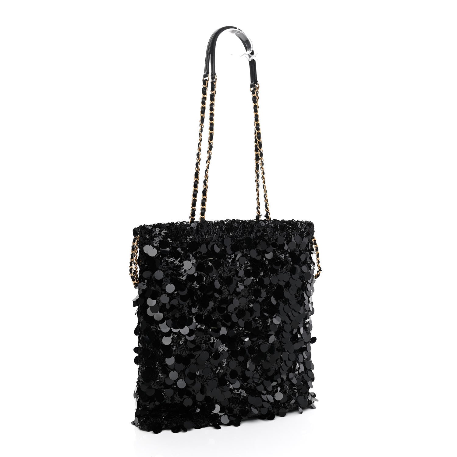 Chanel Sequin Shopping Tote Black 3 of 12