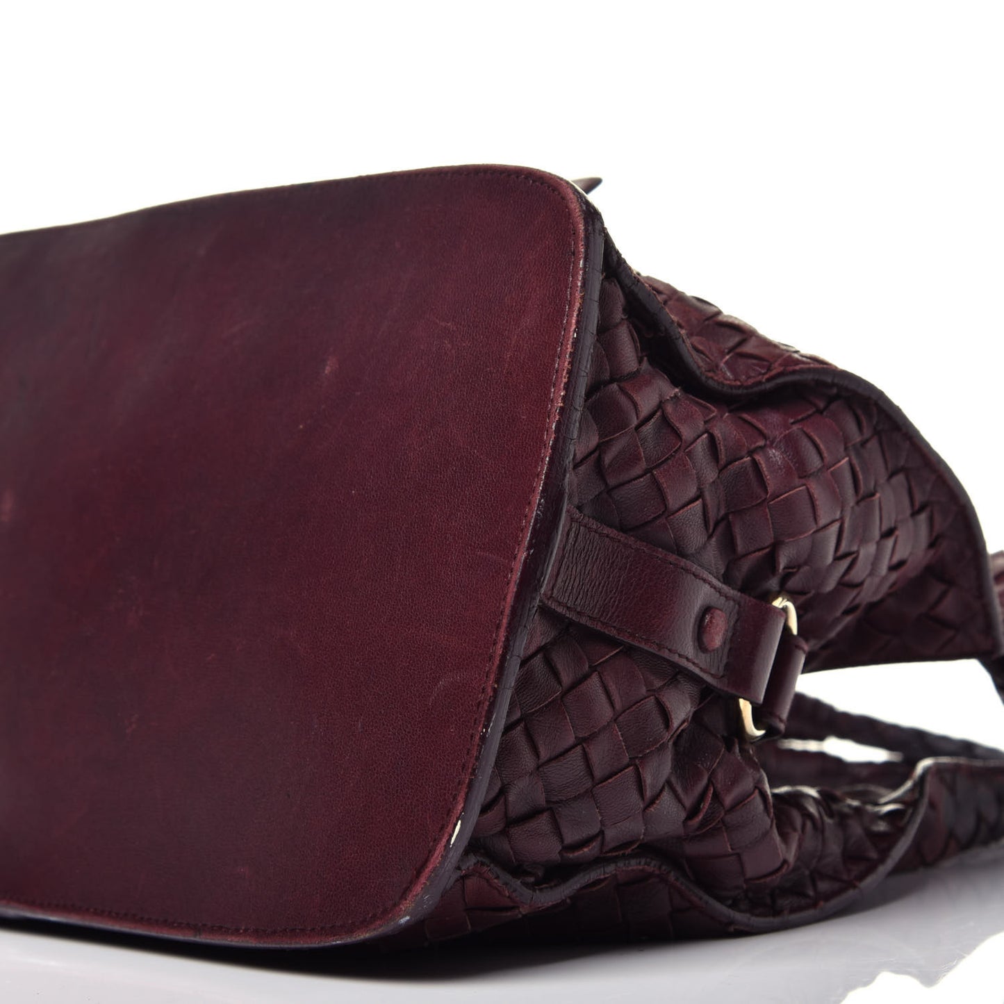 Nappa Intrecciato Shoulder Bag Dark Red