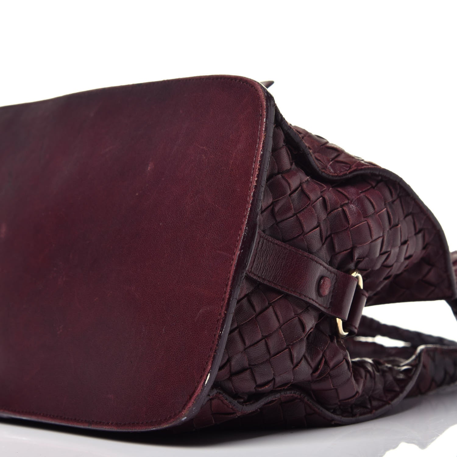Bottega Veneta Nappa Intrecciato Shoulder Bag Dark Red 9 of 9