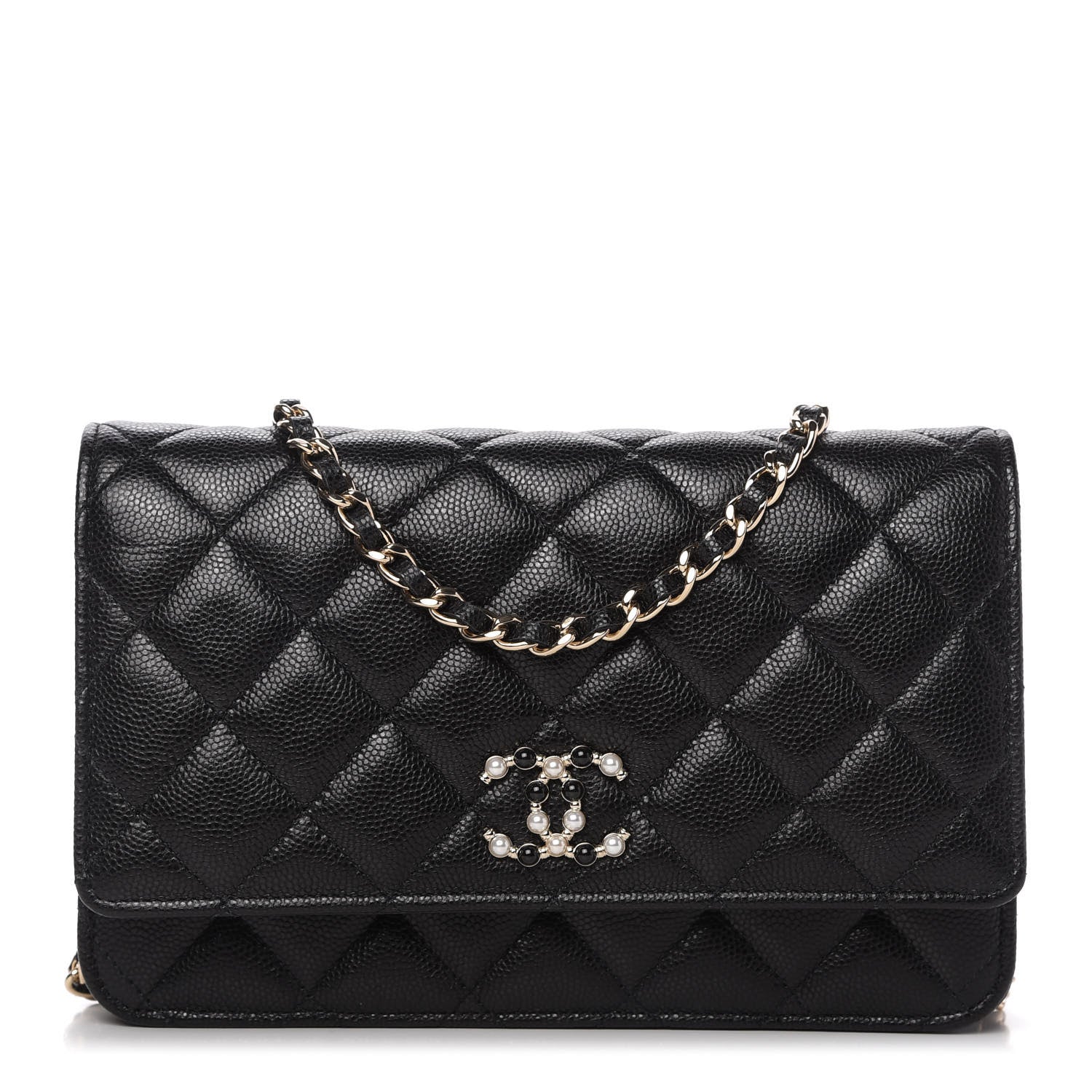 Chanel Caviar Quilted Coco Candy Wallet On Chain WOC Black 1 of 12