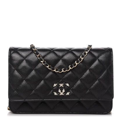 Chanel Caviar Quilted Coco Candy Wallet On Chain WOC Black 1 of 12