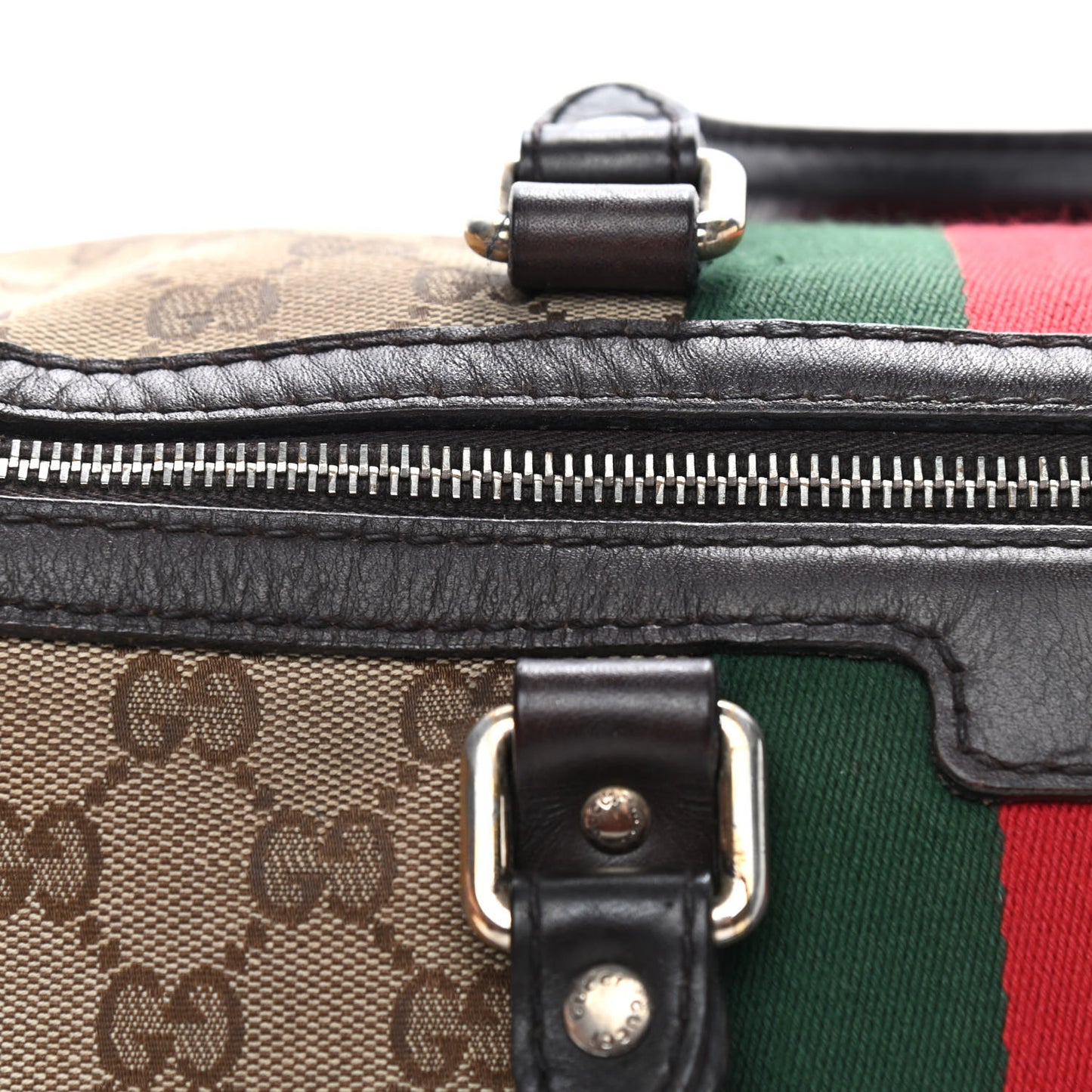 Monogram Vintage Web Medium Boston Dark Brown