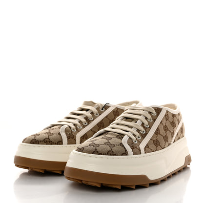 Gucci GG Monogram Mens 1977 Tennis Platform 52mm Sneakers 10 Beige Ebony Mystic White 3 of 8