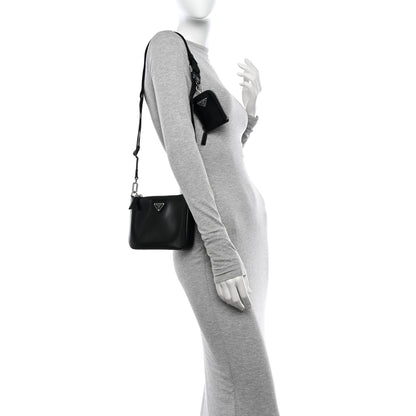 Prada Spazzolato Pocket Pouch Shoulder Bag Black 2 of 10