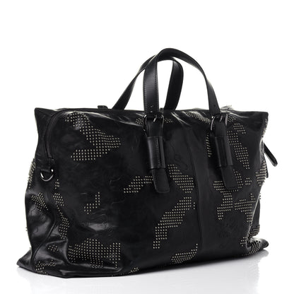 MCM Smooth Calfskin Camo Studded Weekender Bag Black 3 of 11