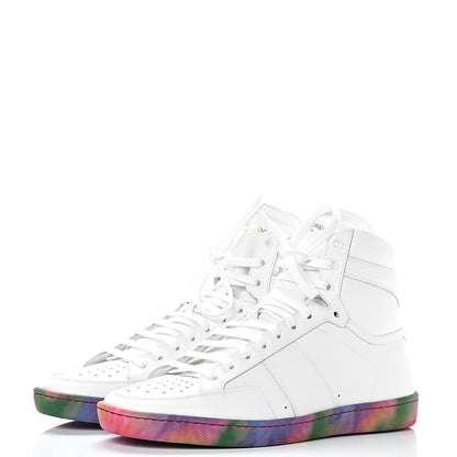 Saint Laurent Calfskin Mens Signature Court Classic SL/10H High Top Sneakers 41 Off White Multicolor Tie-Dye 3 of 26