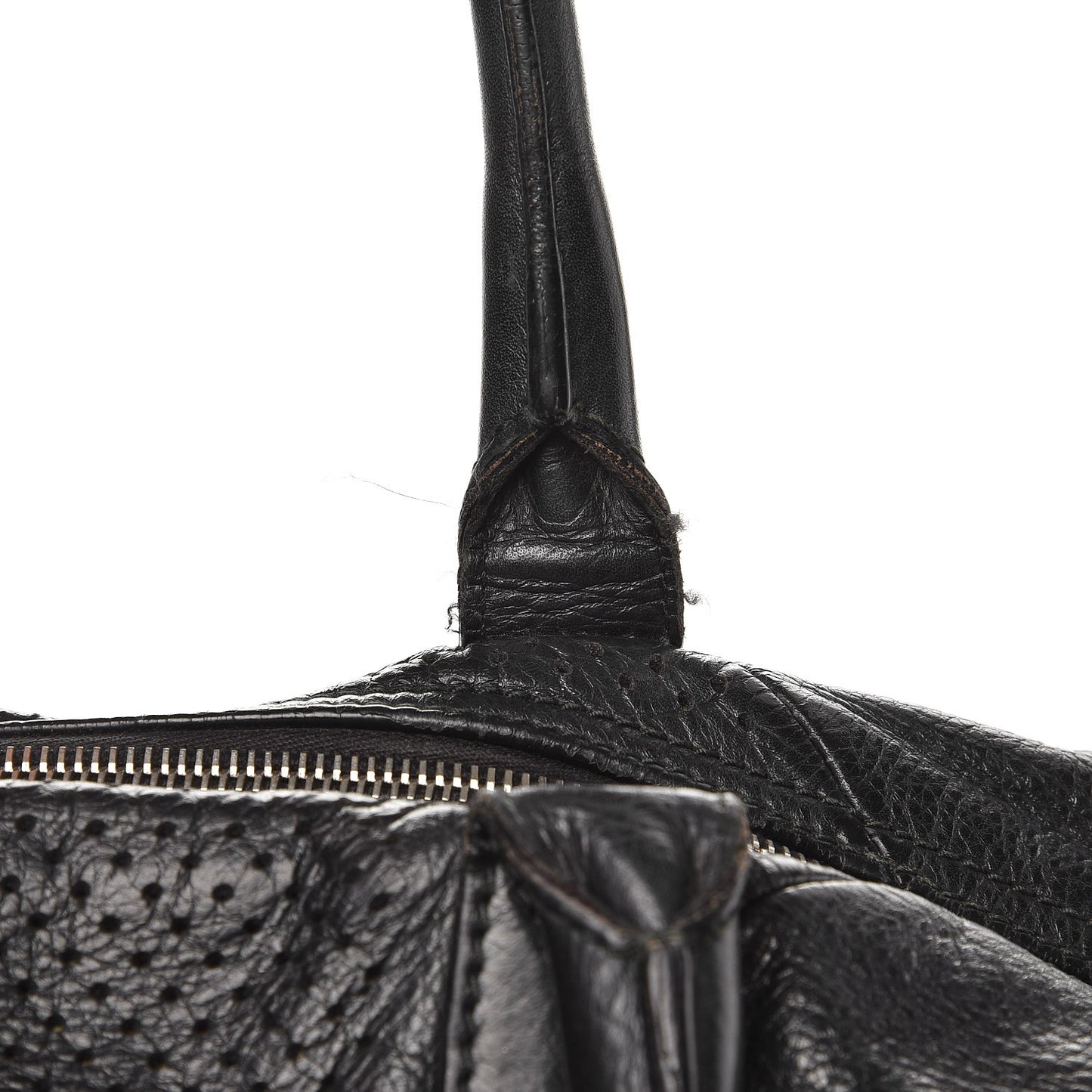 Perforated Calfskin Medium Easy Y Sac Black
