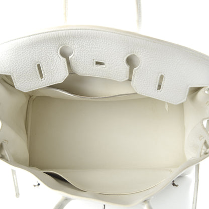 Hermes Taurillon Clemence Birkin 35 White 5 of 14