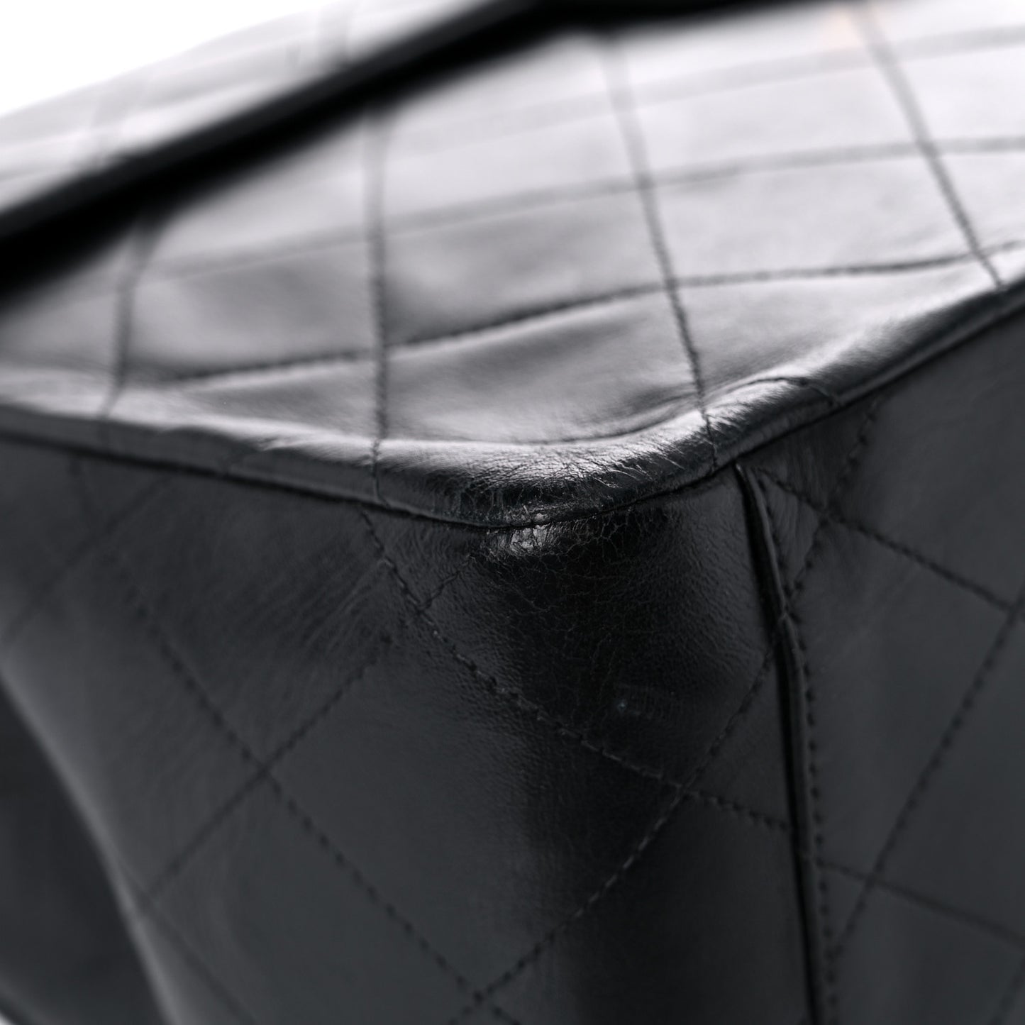 Lambskin Quilted XL Jumbo Single Flap Black