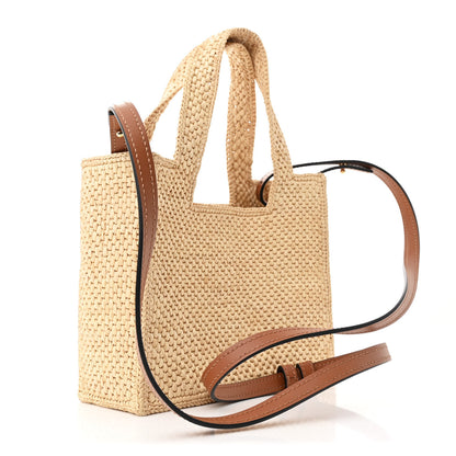 Loewe X PAULA'S IBIZA Raffia Font Tote Natural Tan 3 of 9